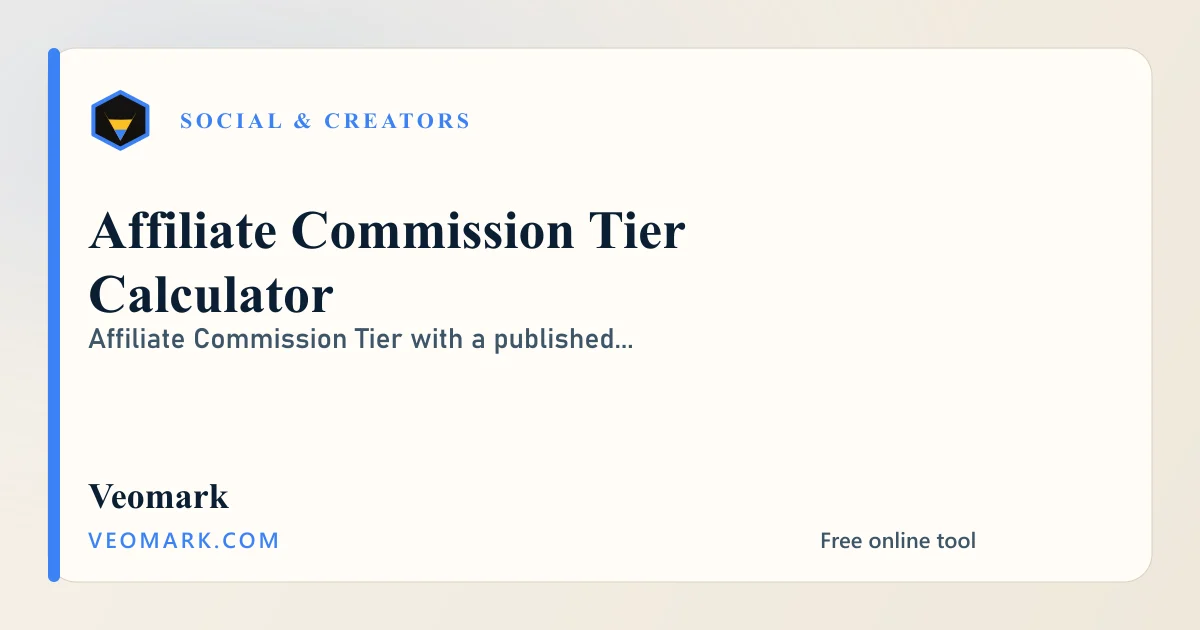 Affiliate Commission Tier Calculator visual