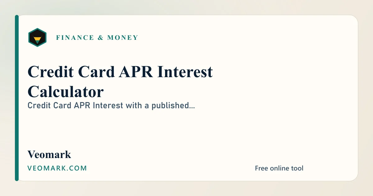 Credit Card APR Interest Calculator visual