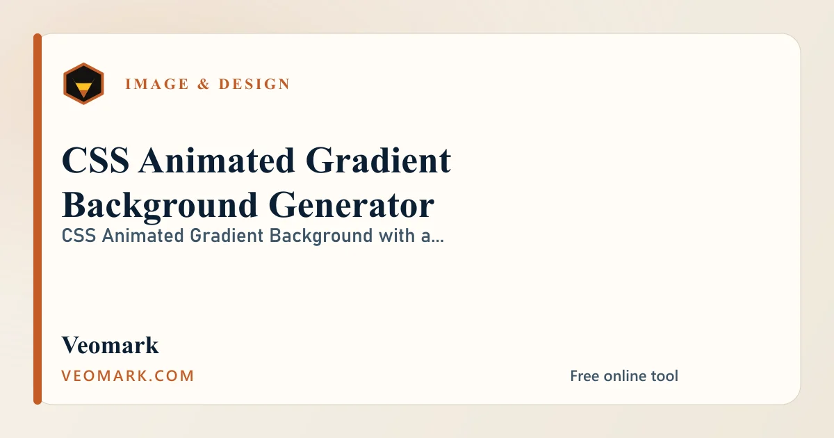 CSS Animated Gradient Background Generator visual