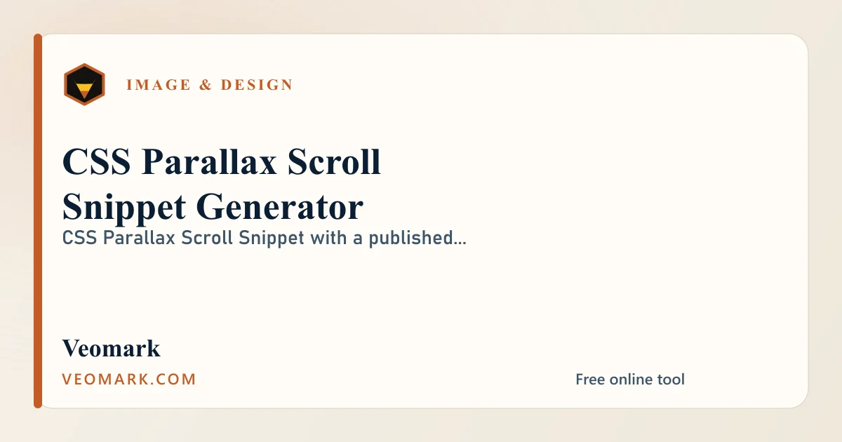 CSS Parallax Scroll Snippet Generator visual