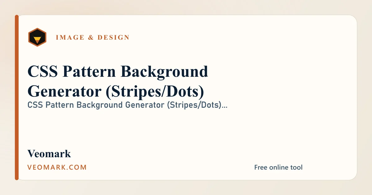 CSS Pattern Background Generator (Stripes/Dots) visual