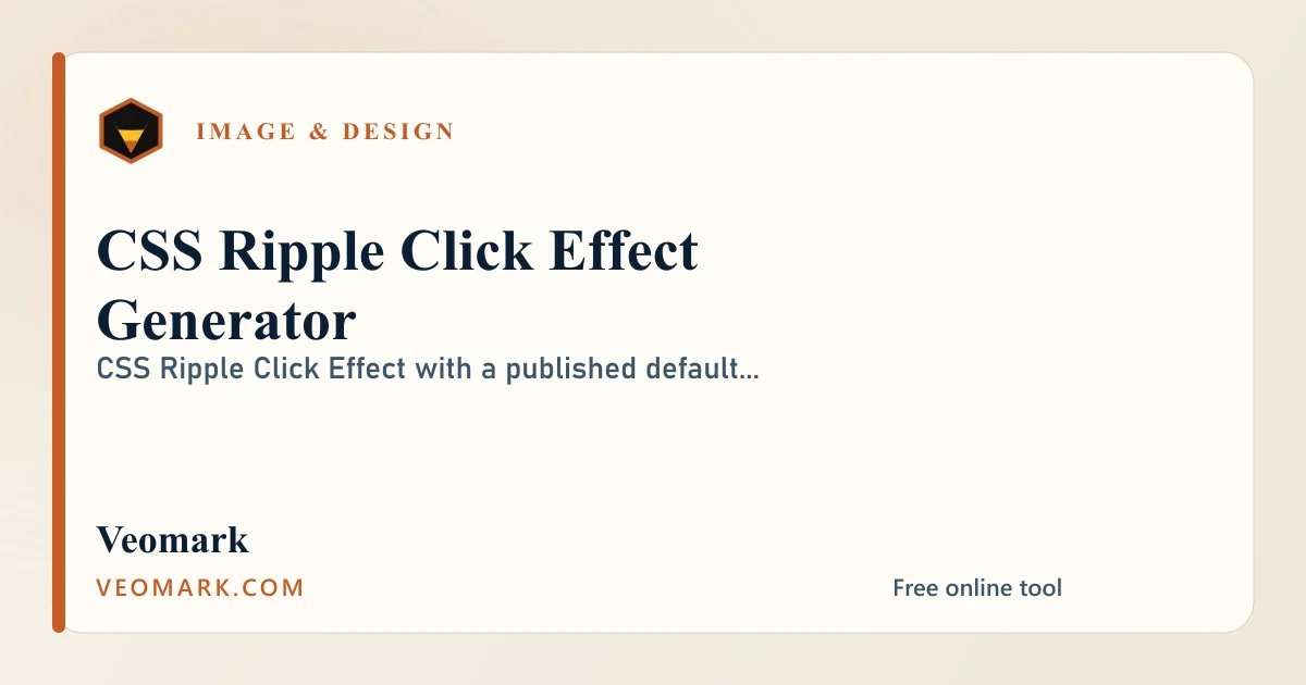 CSS Ripple Click Effect Generator visual