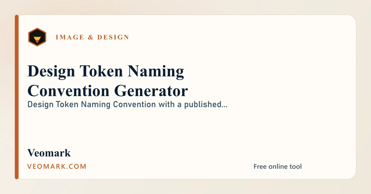 Design Token Naming Convention Generator visual
