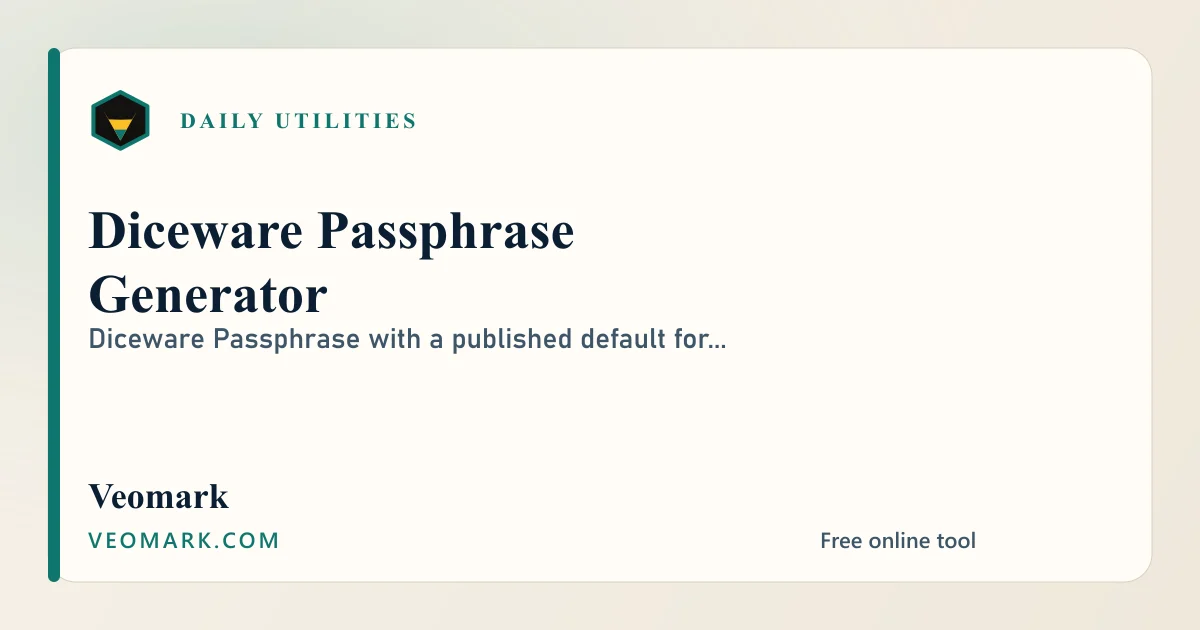 Diceware Passphrase Generator visual