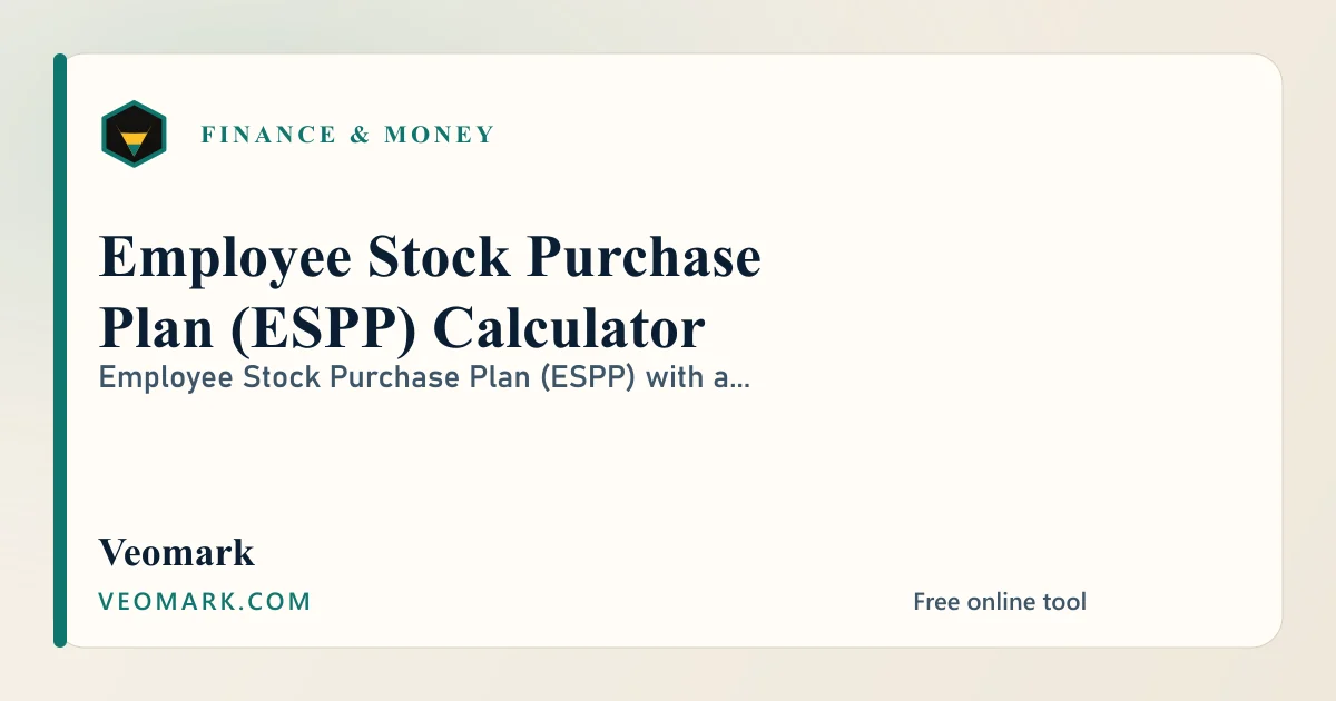 Employee Stock Purchase Plan (ESPP) Calculator visual