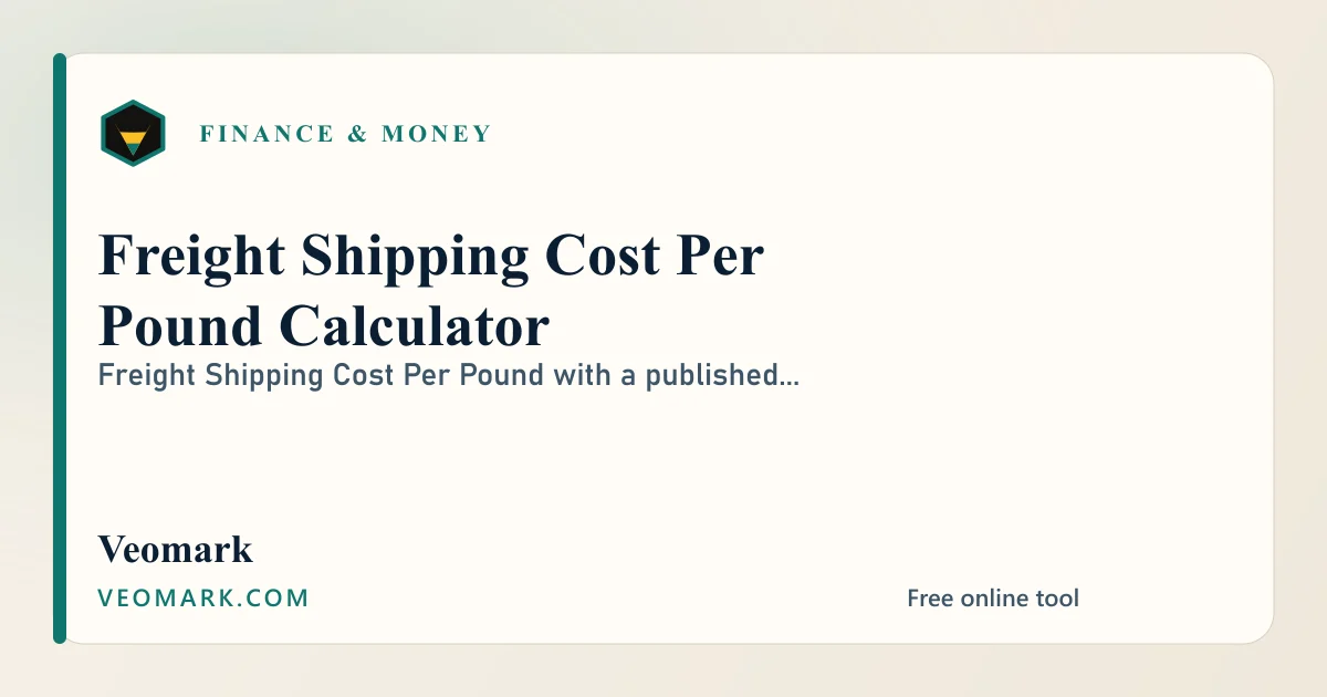 Freight Shipping Cost Per Pound Calculator visual