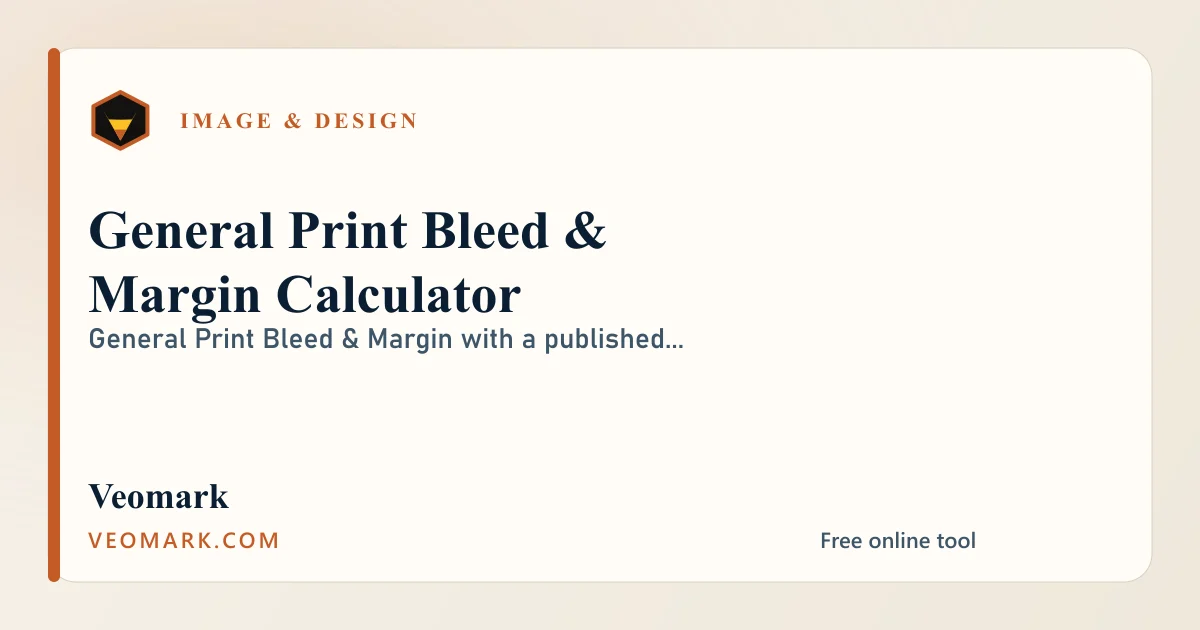 General Print Bleed & Margin Calculator visual