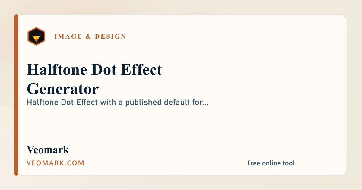 Halftone Dot Effect Generator visual