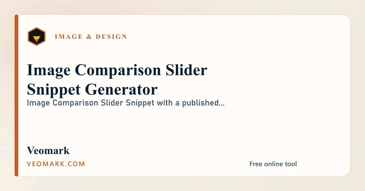 Image Comparison Slider Snippet Generator visual