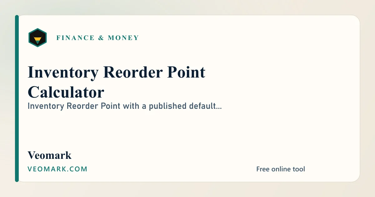 Inventory Reorder Point Calculator visual