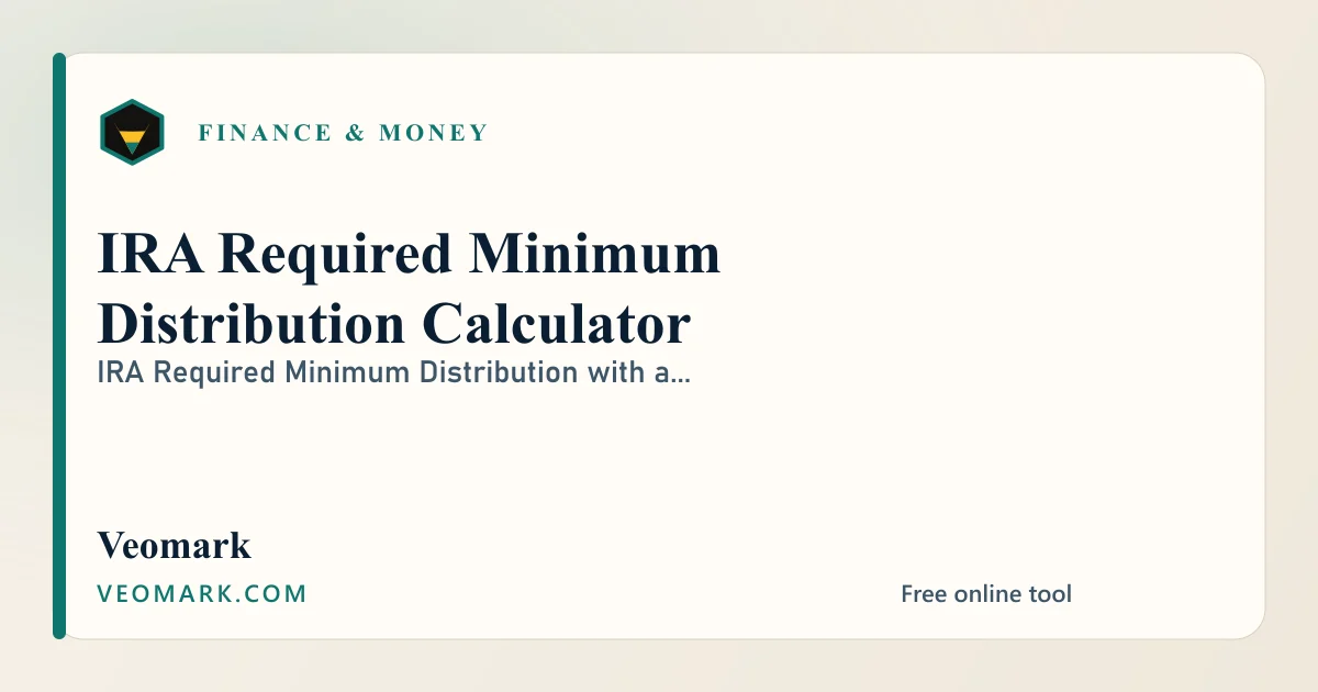 IRA Required Minimum Distribution Calculator visual
