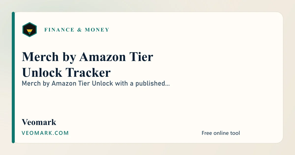 Merch by Amazon Tier Unlock Tracker visual