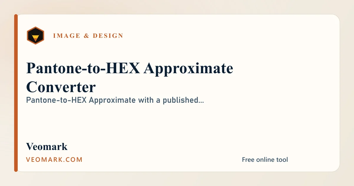 Pantone-to-HEX Approximate Converter visual