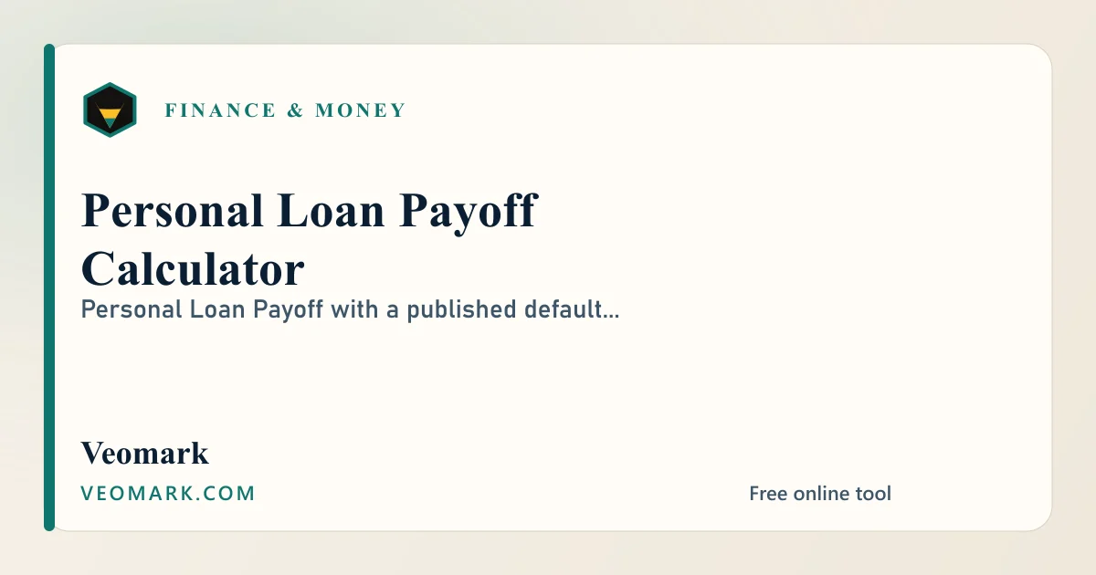 Personal Loan Payoff Calculator visual