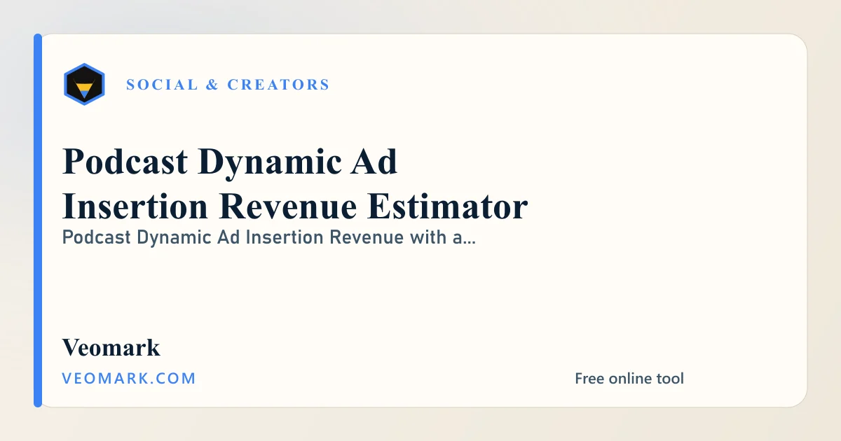 Podcast Dynamic Ad Insertion Revenue Estimator visual