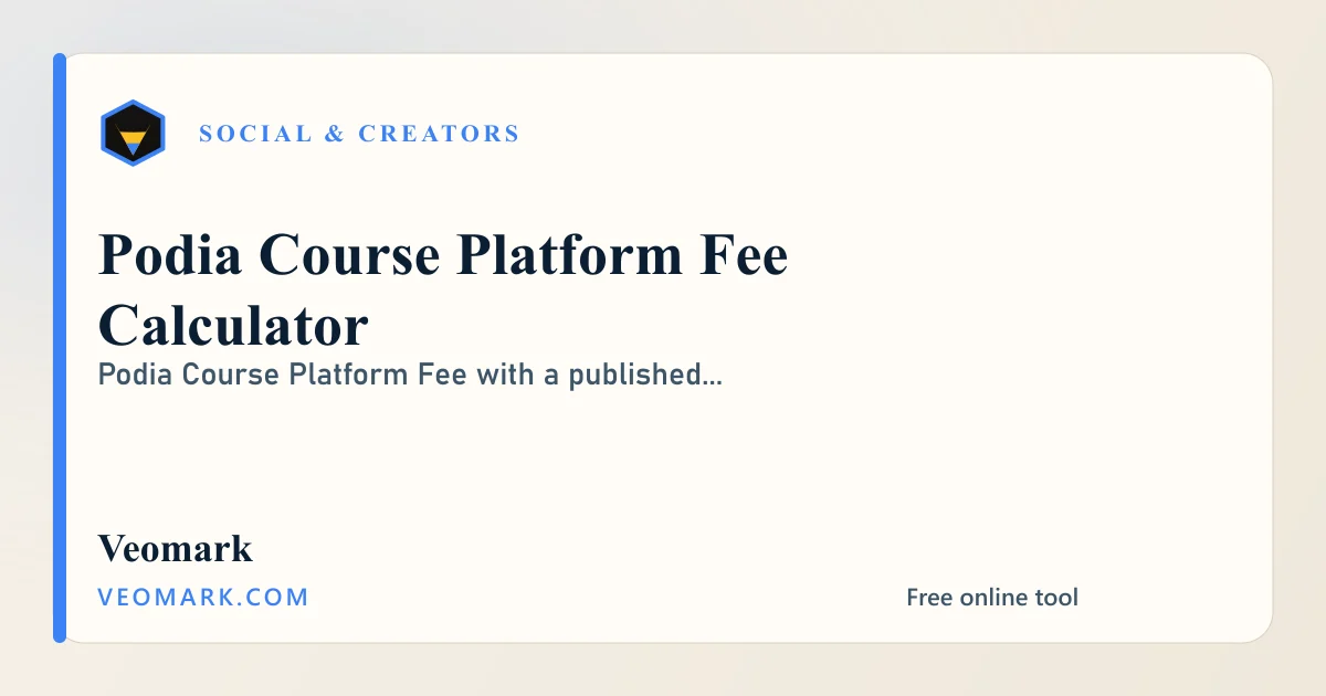 Podia Course Platform Fee Calculator visual