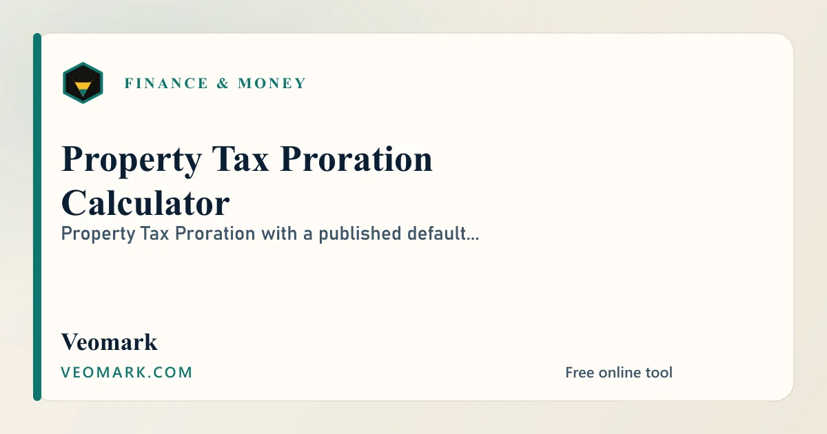 Property Tax Proration Calculator visual