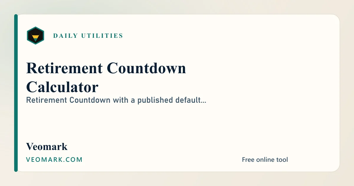 Retirement Countdown Calculator visual