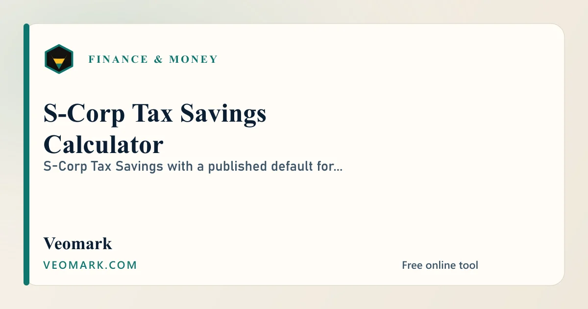 S-Corp Tax Savings Calculator visual