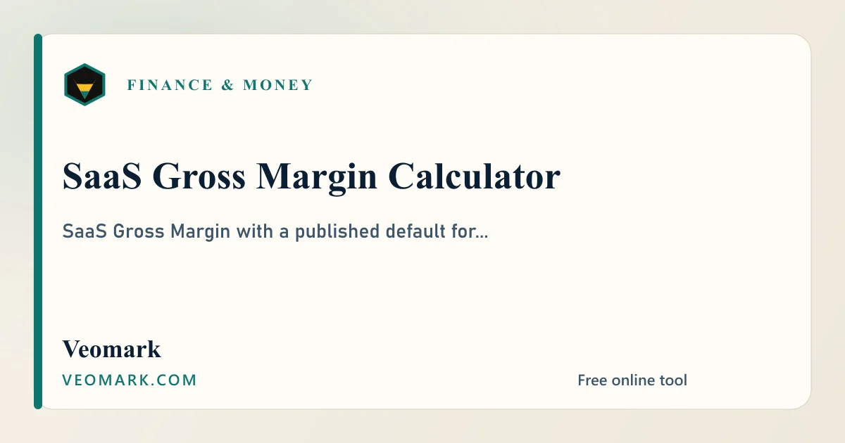 SaaS Gross Margin Calculator visual