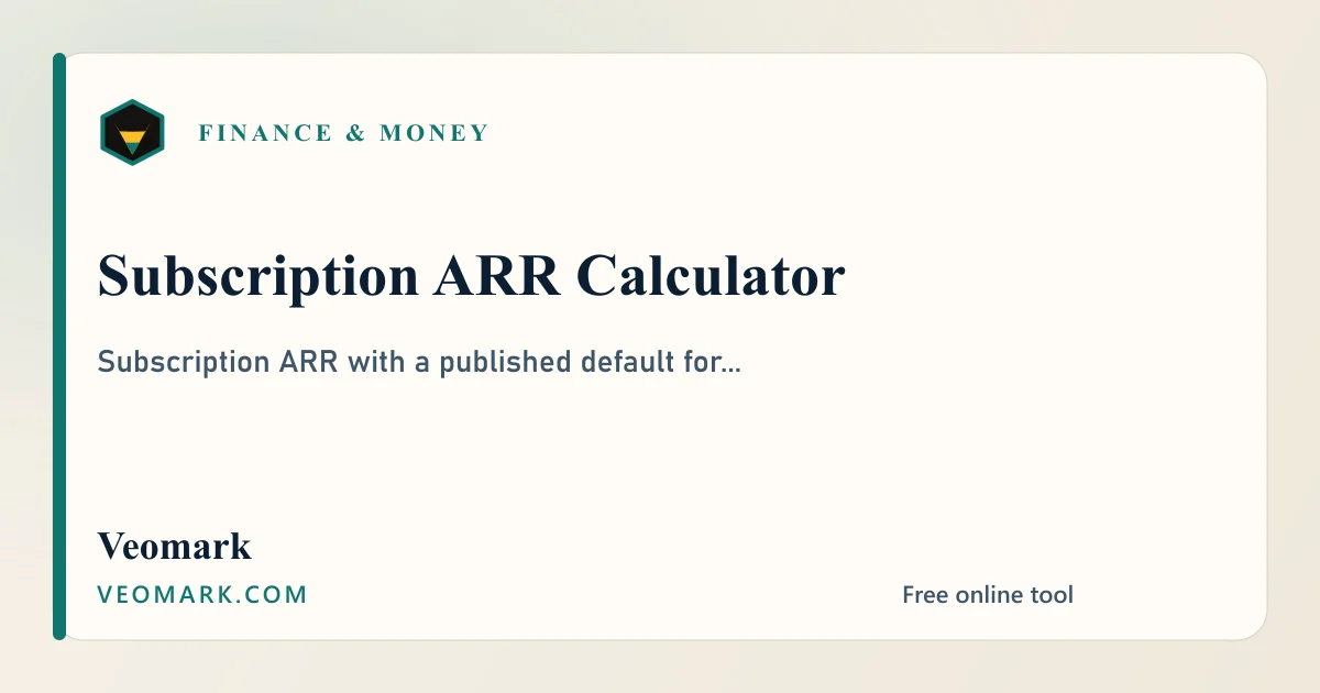 Subscription ARR Calculator visual