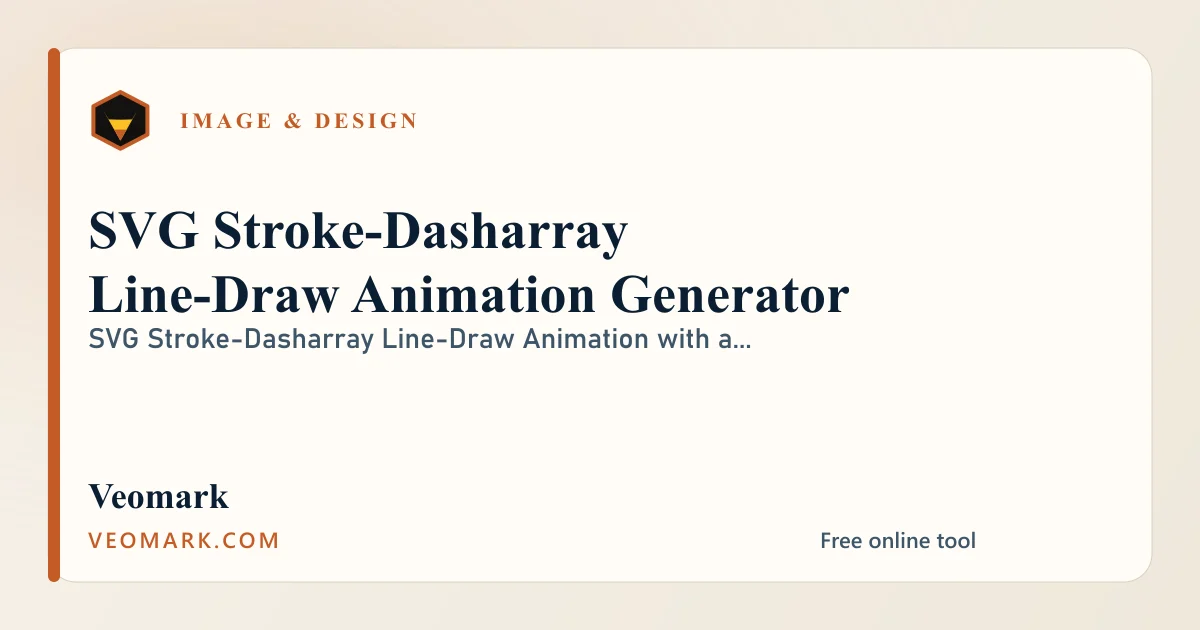 SVG Stroke-Dasharray Line-Draw Animation Generator visual