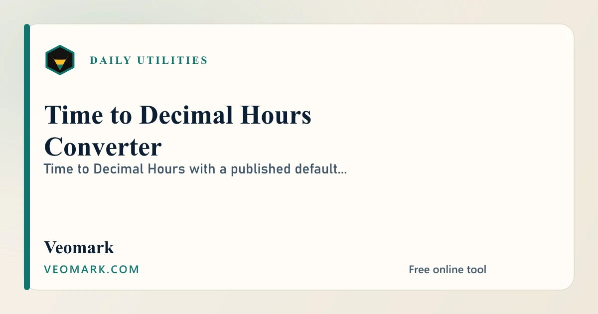 Time to Decimal Hours Converter visual
