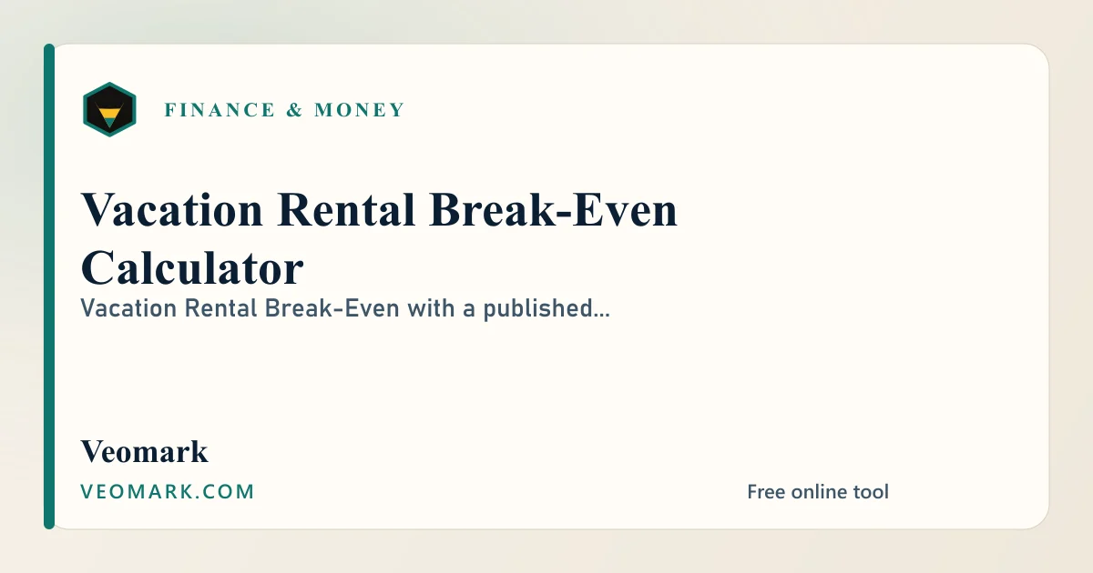 Vacation Rental Break-Even Calculator visual