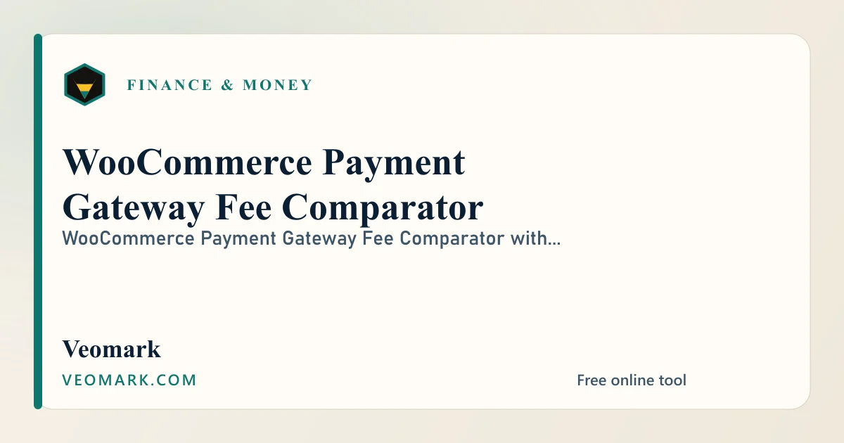 WooCommerce Payment Gateway Fee Comparator visual